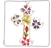 prairie wildflower cross pendant